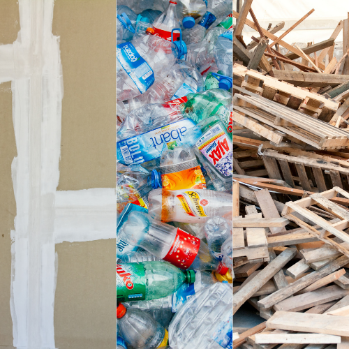 Plâtre, plastique, bois