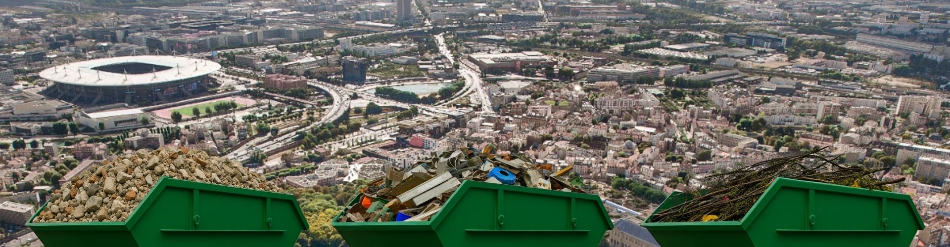 Location de benne Seine-Saint-Denis vu du ciel